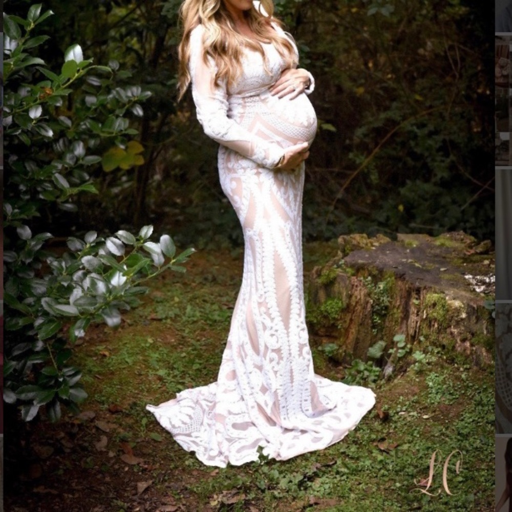 Bohemian lace maternity gown